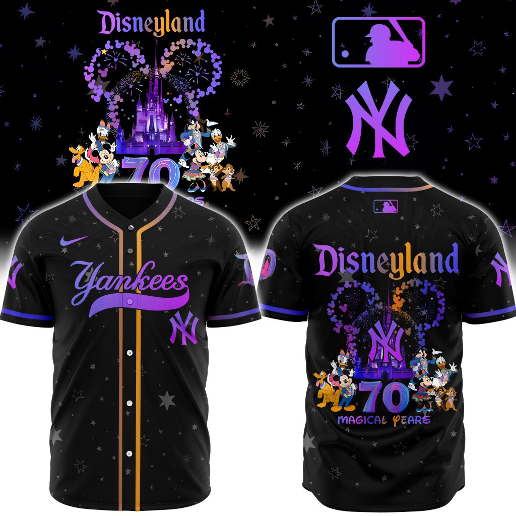 New York Yankees X Disneyland 70 Magical Years Custom Baseball Jersey