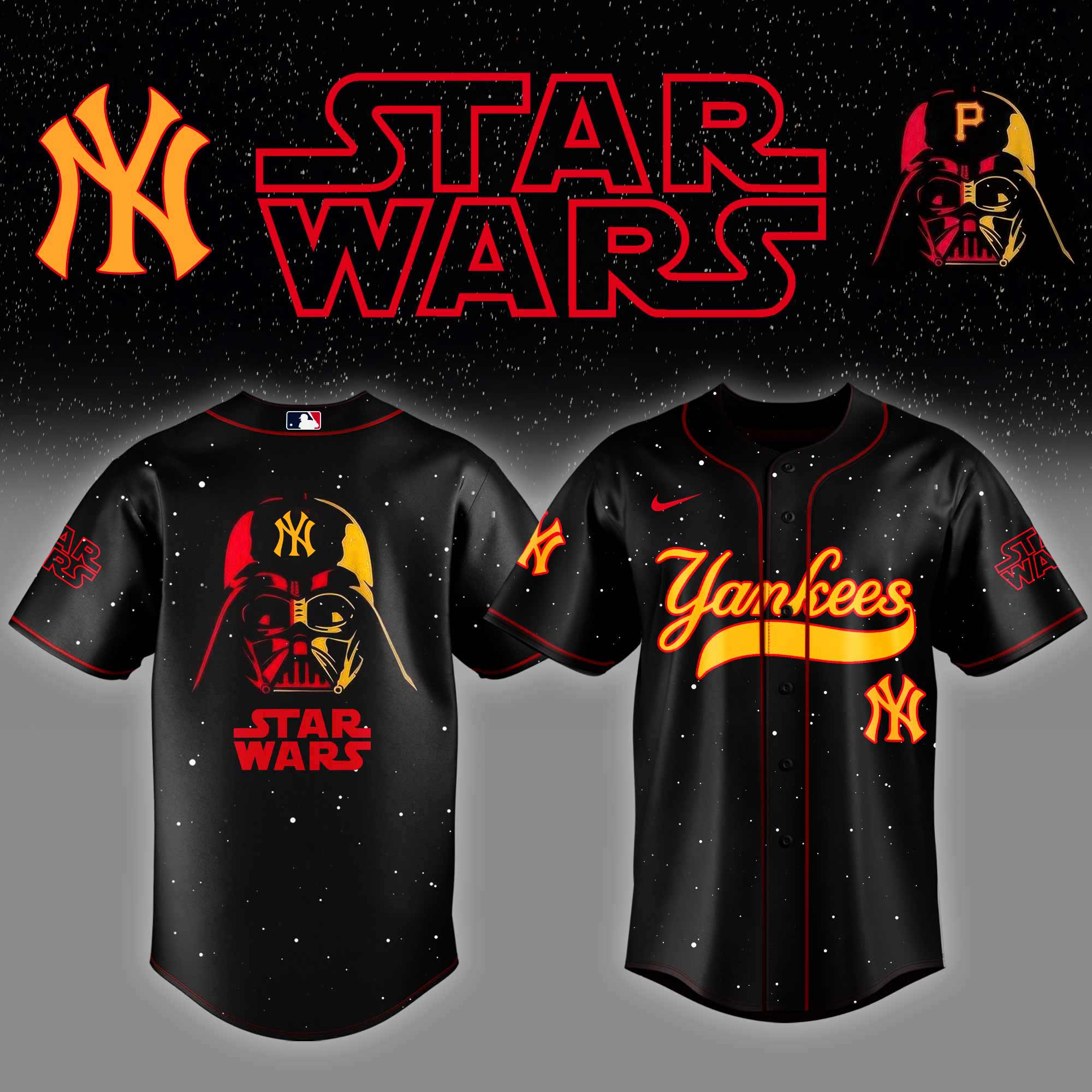 New York Yankees X Star Wars Night Custom Baseball Jersey