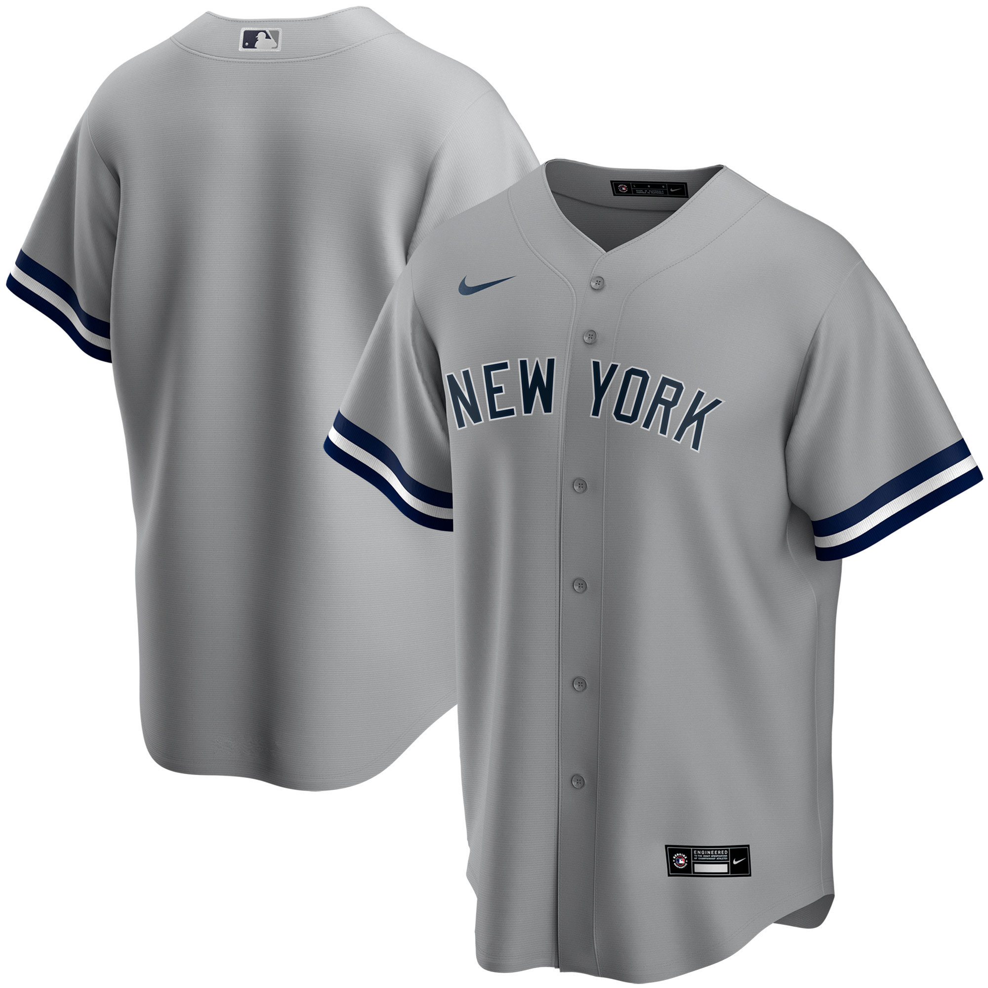 Alternative view of New York Yankees Youth Road Replica Team Baseball Jersey - Gray