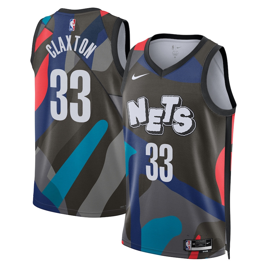 Nic Claxton 33 Brooklyn Nets 2023/24 City Edition Swingman Jersey - Black - JS486 