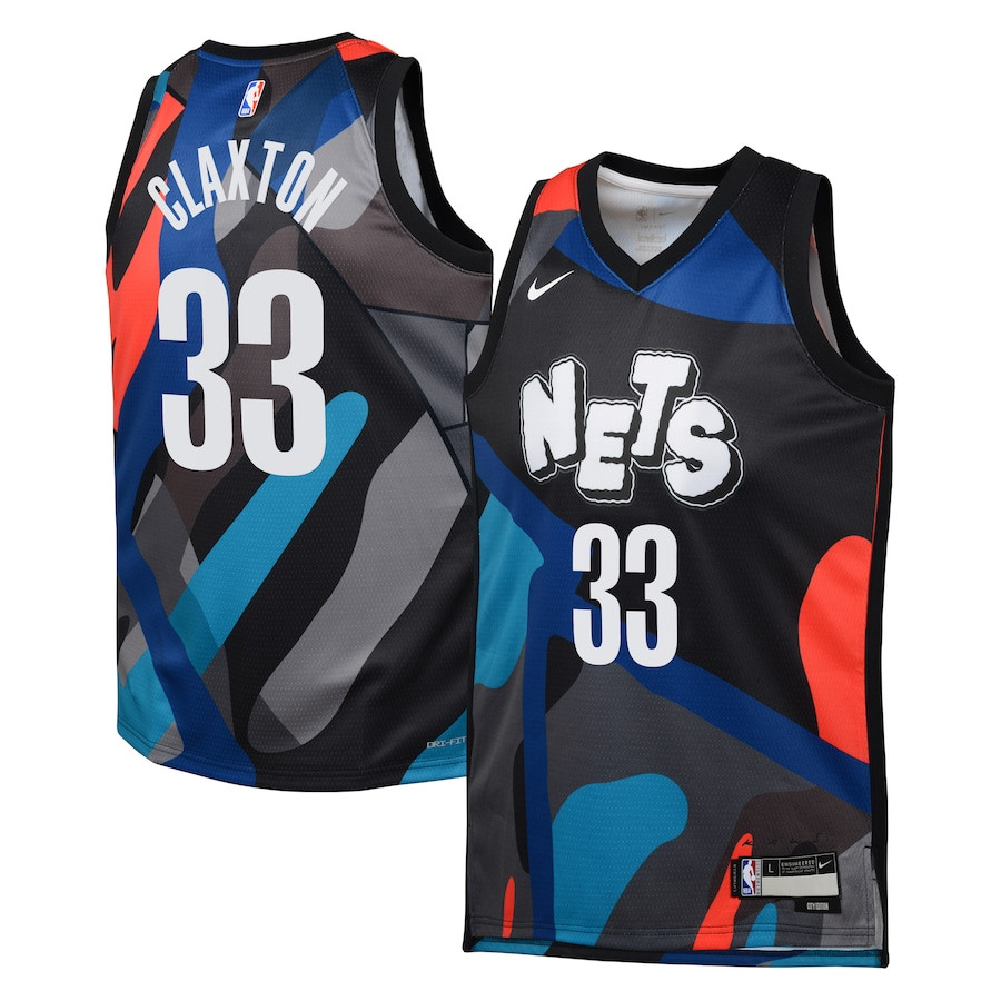 Nic Claxton 33 Brooklyn Nets 2023/24 City Edition Swingman YOUTH Jersey - Black - JS199 