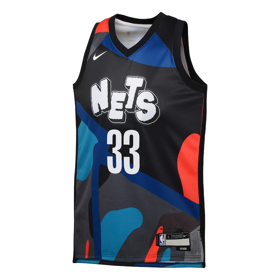 Alternative view of Nic Claxton 33 Brooklyn Nets 2023/24 City Edition Swingman YOUTH Jersey - Black - JS199 