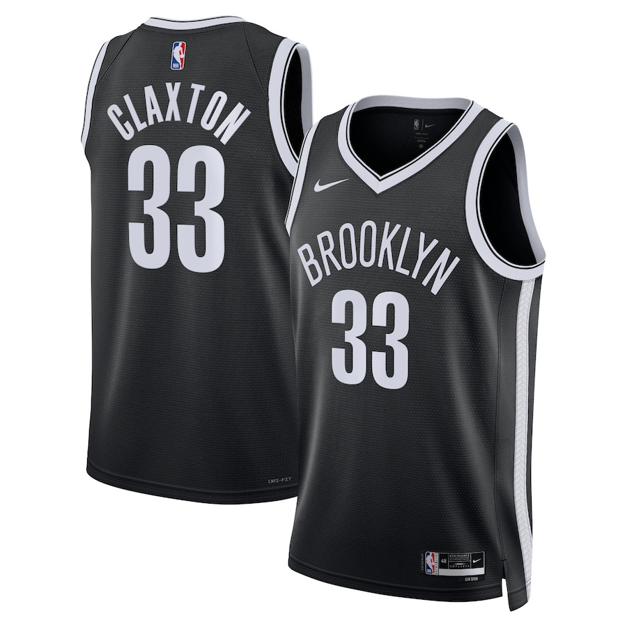Nic Claxton 33 Brooklyn Nets Unisex Swingman Jersey - Icon Edition - Black - JS959 