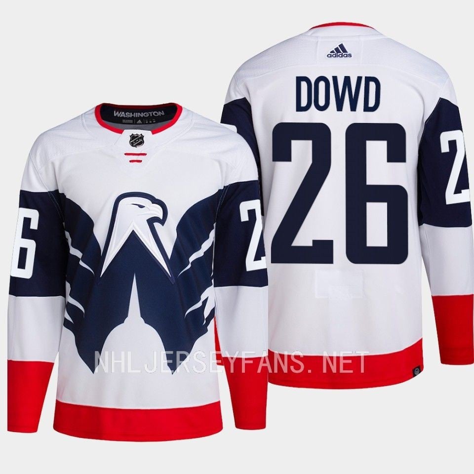 Nic Dowd 26 Washington Capitals 2023 Hockey Jersey Stadium White Primegreen - JS862 