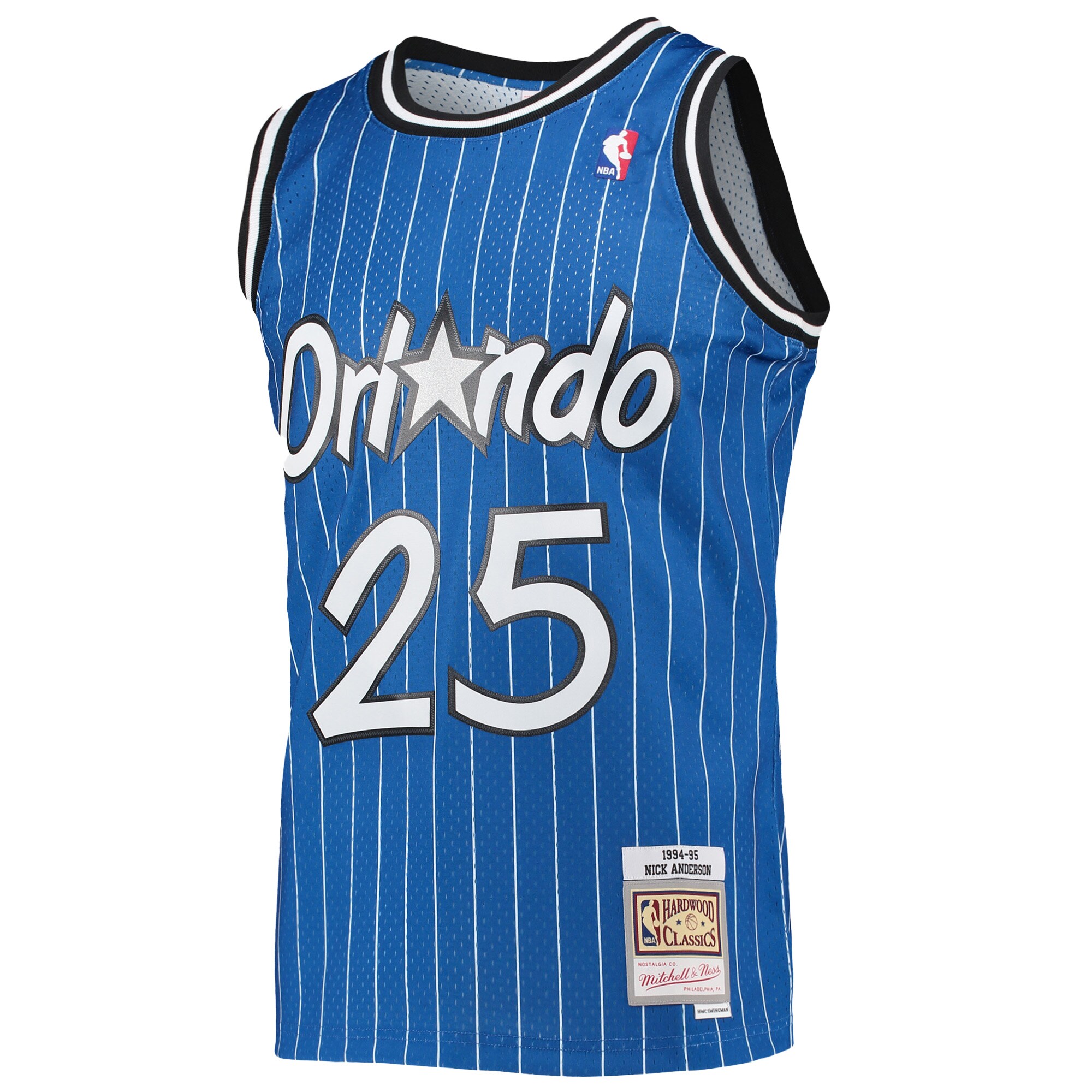Alternative view of Nick Anderson Orlando Magic Mitchell & Ness 1994/95 Hardwood Classics Swingman Jersey - Blue