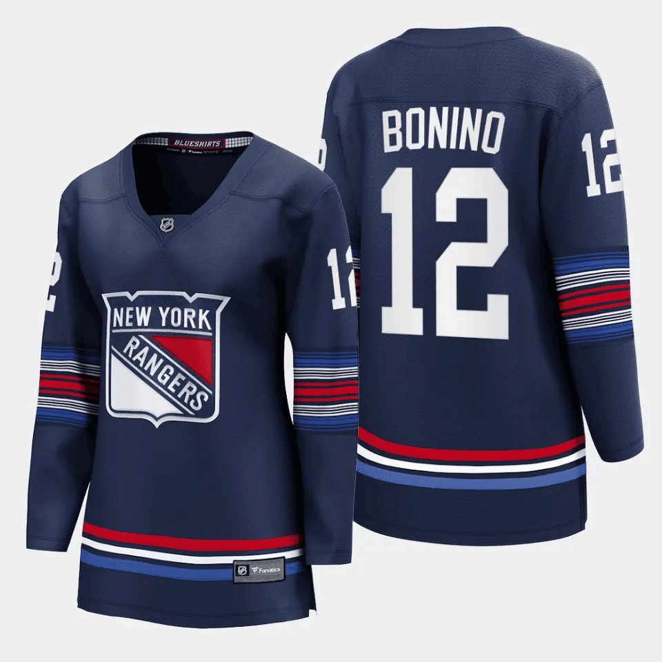 Nick Bonino 12 New York Rangers Women Alternate Premier Breakaway Hockey Jersey - Navy - JS232 