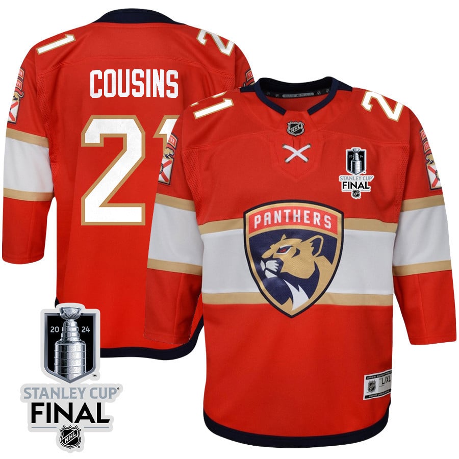 Nick Cousins 21 Florida Panthers 2024 STANLEY CUP Final Youth Home Breakaway Hockey Jersey - Red - JS134 