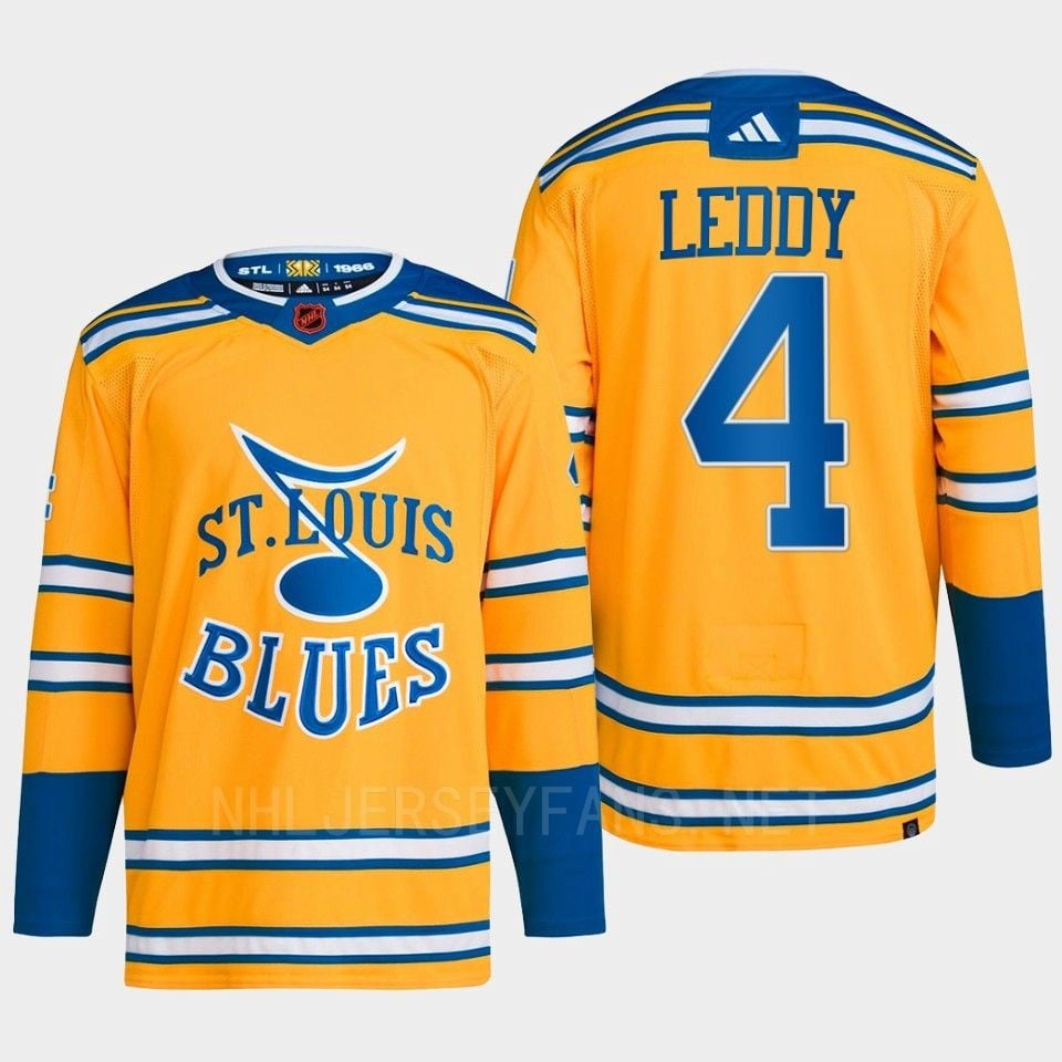 Nick Leddy 4 Reverse Retro 2.0 2022 St. Louis Blues Yellow Hockey Jersey Primegreen - JS709 
