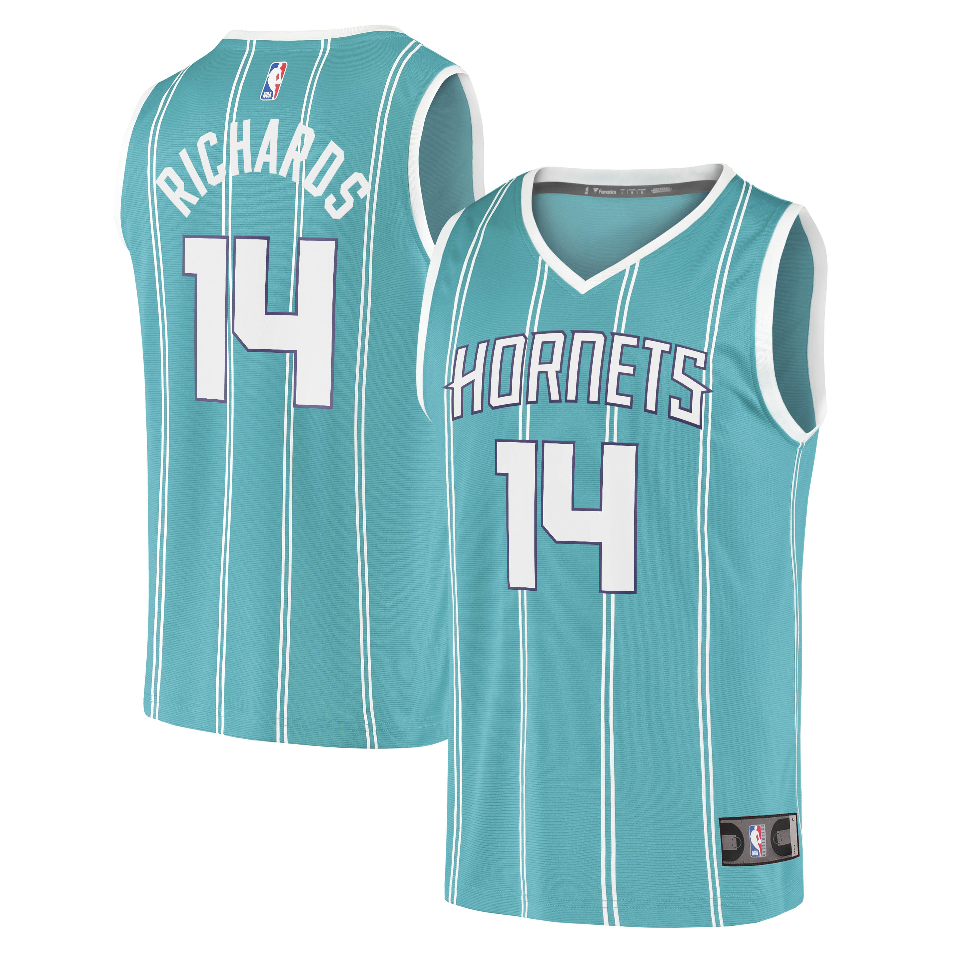 Nick Richards Charlotte Hornets Fanatics Branded Youth 2020/21 Fast Break Replica Basketball Jersey - Icon Edition - Teal