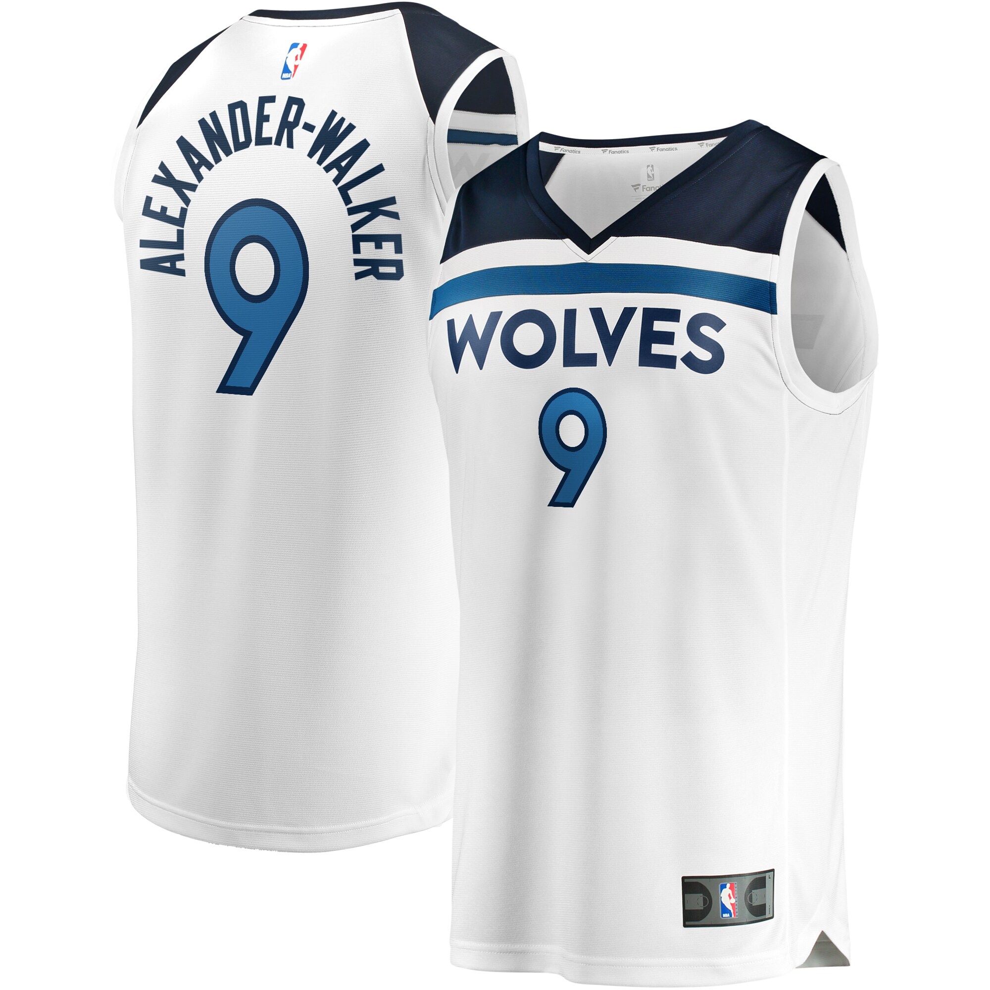 Nickeil Alexander-walker Minnesota Timberwolves Fanatics Fast Break Replica Player Basketball Jersey - Association Edition - White