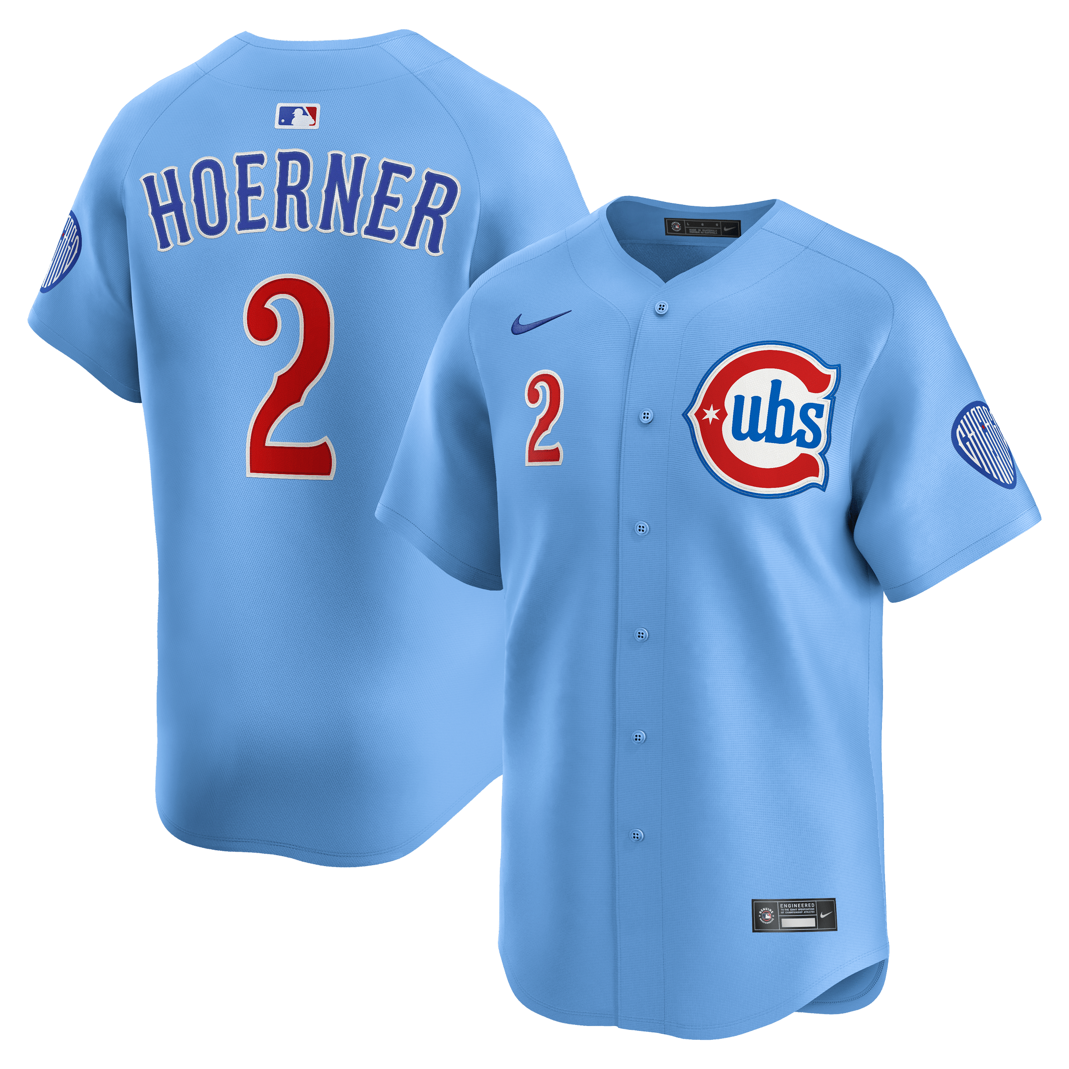 Nico Hoerner 2 Chicago Cubs Limited Alternate 2 Men Baseball Jersey - Baby Blue