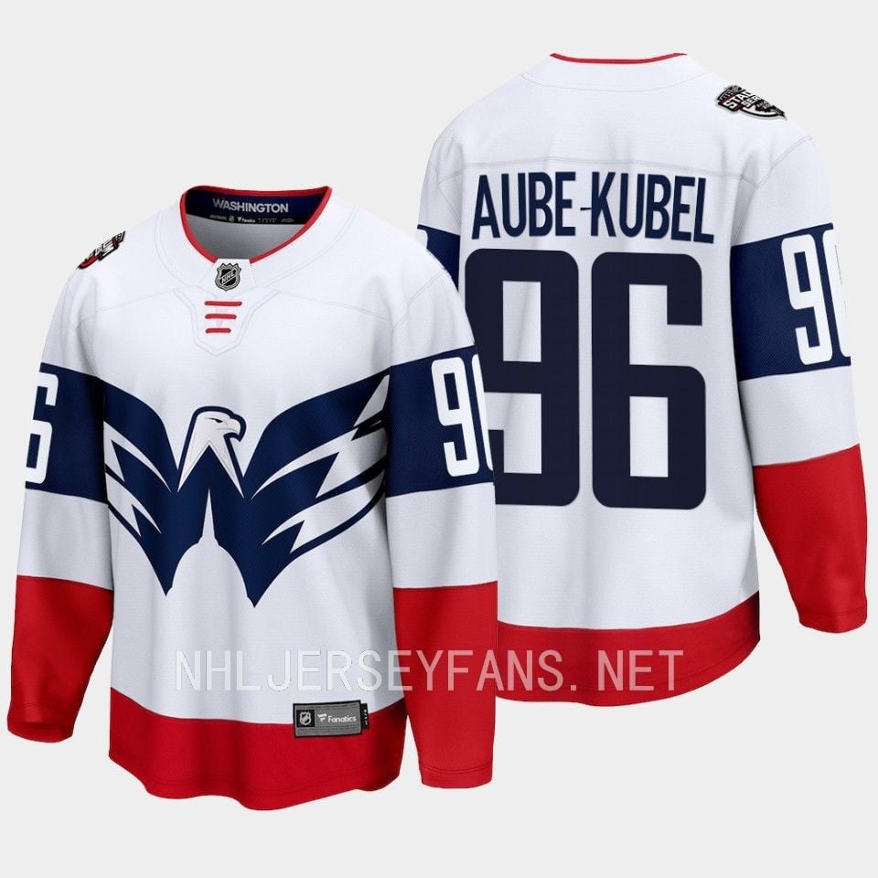 Nicolas Aube-Kubel 96 Washington Capitals 2023 Hockey Jersey Stadium White Primegreen - JS722 
