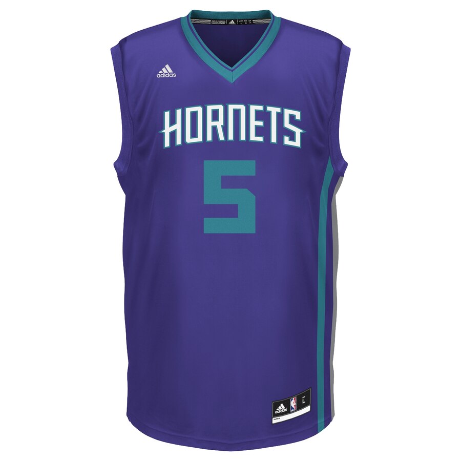 Alternative view of Nicolas Batum Charlotte Hornets Adidas Nba Replica Basketball Jersey - Purple