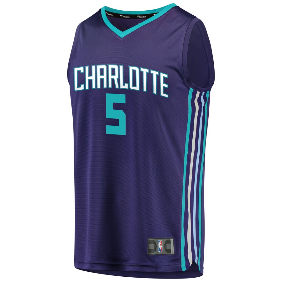 Alternative view of Nicolas Batum Charlotte Hornets Fanatics Branded Fast Break Replica Player Basketball Jersey - Statement Edition - Purple