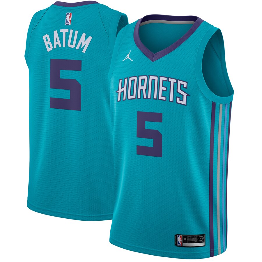 Nicolas Batum Charlotte Hornets Jordan Brand Swingman Basketball Jersey Teal - Icon Edition