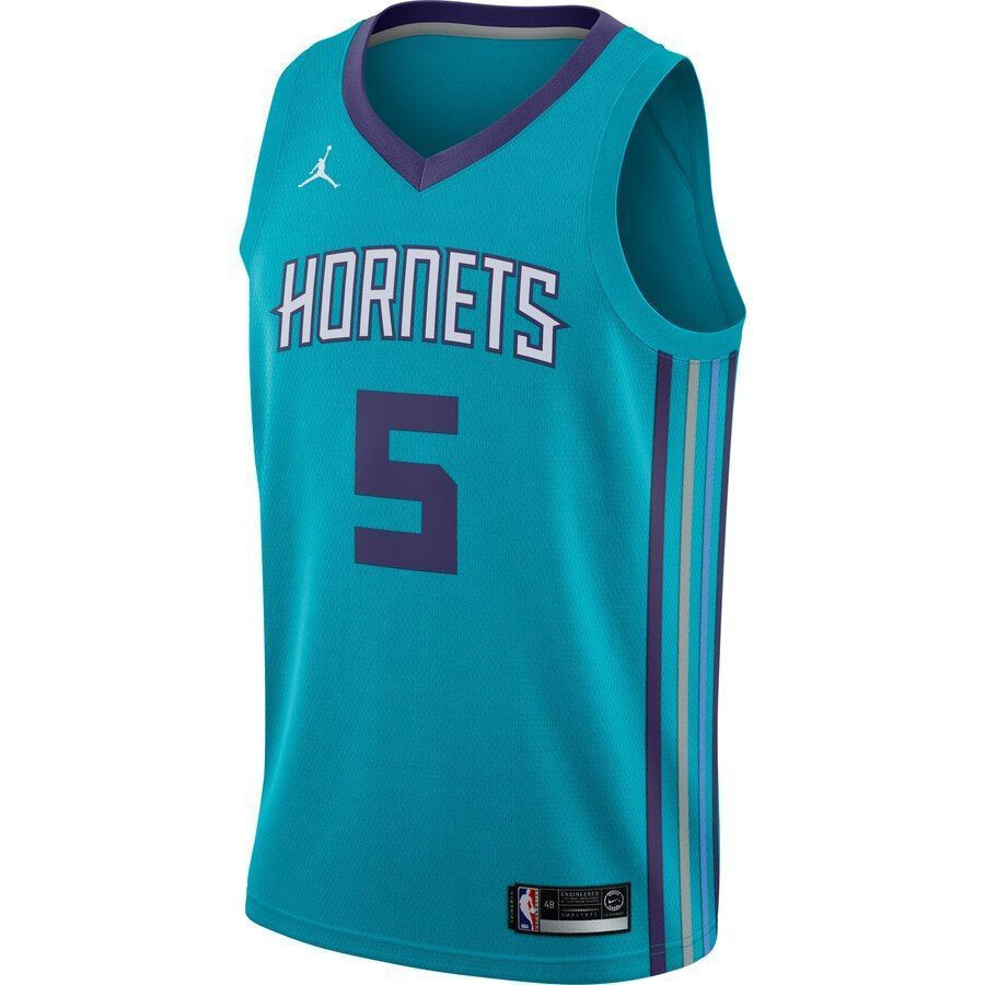 Alternative view of Nicolas Batum Charlotte Hornets Swingman Basketball Jersey Teal - Icon Edition - JS604 
