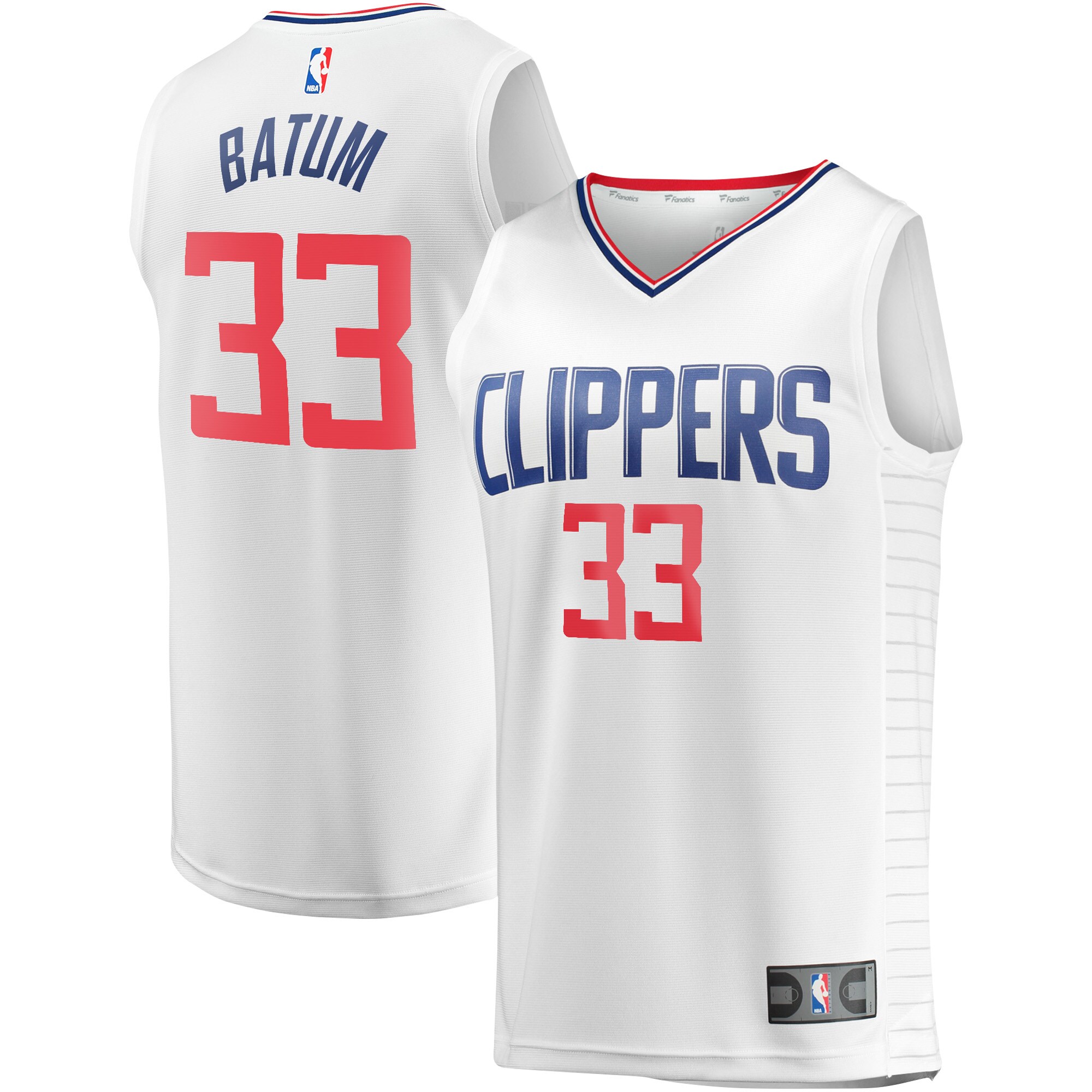 Nicolas Batum La Clippers Fanatics Branded Fast Break Player Basketball Jersey - Association Edition - White