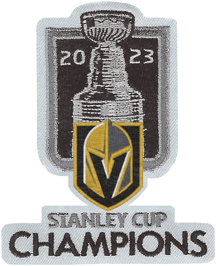 Alternative view of Nicolas Hague 14 Vegas Golden Knights 2023 Stanley Cup Champions Patch Breakaway Home Hockey Jersey - Gold - JS718 
