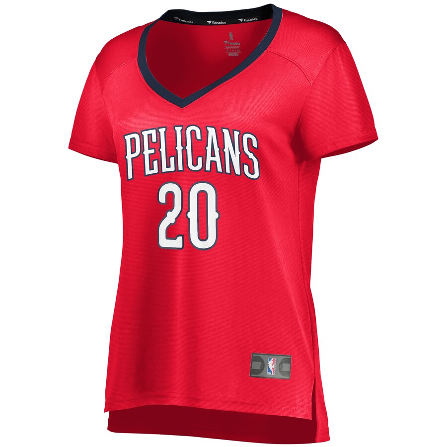 Alternative view of Nicolo Melli New Orleans Pelicans Fanatics Branded Women's Fast Break Replica Basketball Jersey Red - Statement Edition