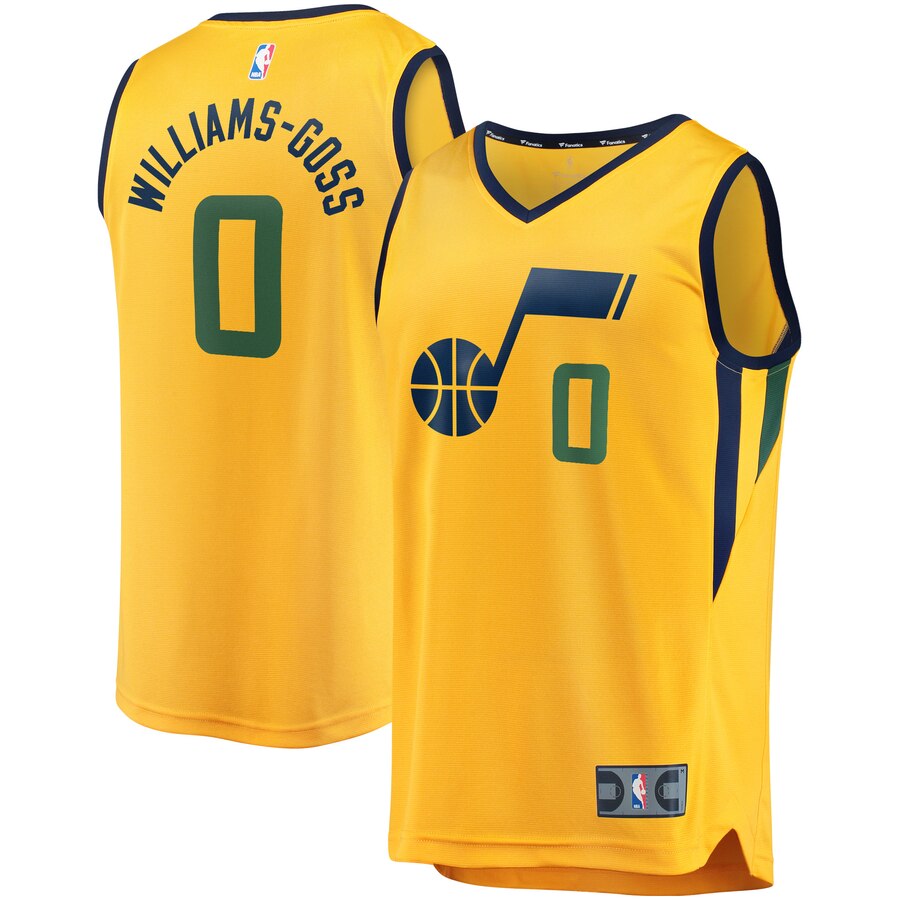 Nigel Williams-goss Utah Jazz Fanatics Branded Fast Break Player Basketball Jersey – Statement Edition – Gold