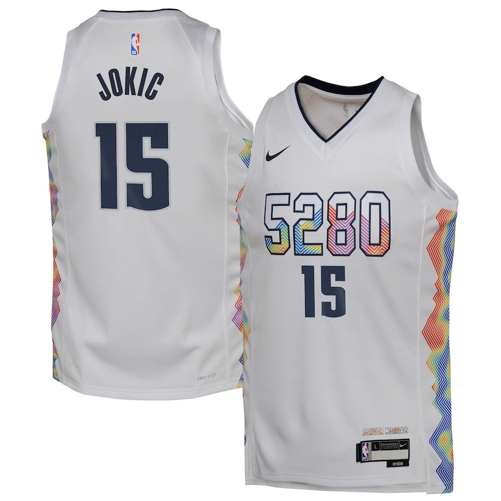 Nikola Jokić 15 Denver Nuggets 2024/25 Swingman Player YOUTH Basketball Jersey - City Edition - White - JS151 