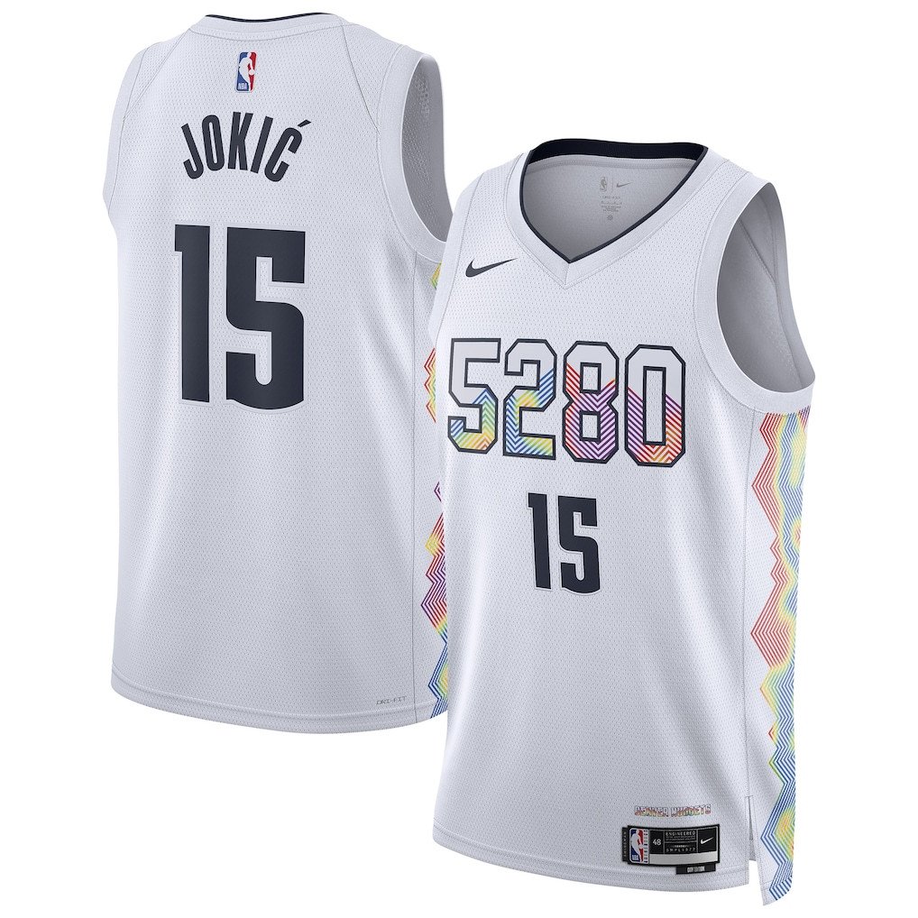Nikola Jokić 15 Denver Nuggets Unisex 2024/25 Swingman Player Basketball Jersey - City Edition - White - JS685 