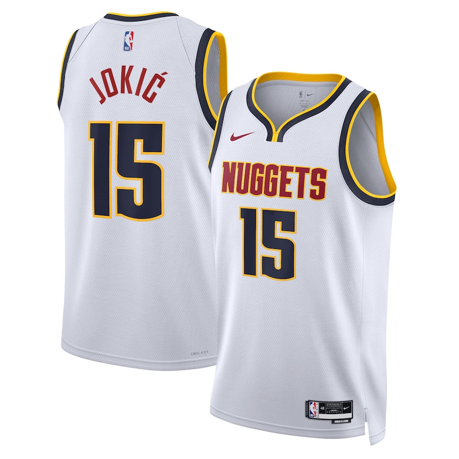 Nikola Jokić 15 Denver Nuggets Unisex Swingman Basketball Jersey - Association Edition - White - JS538 