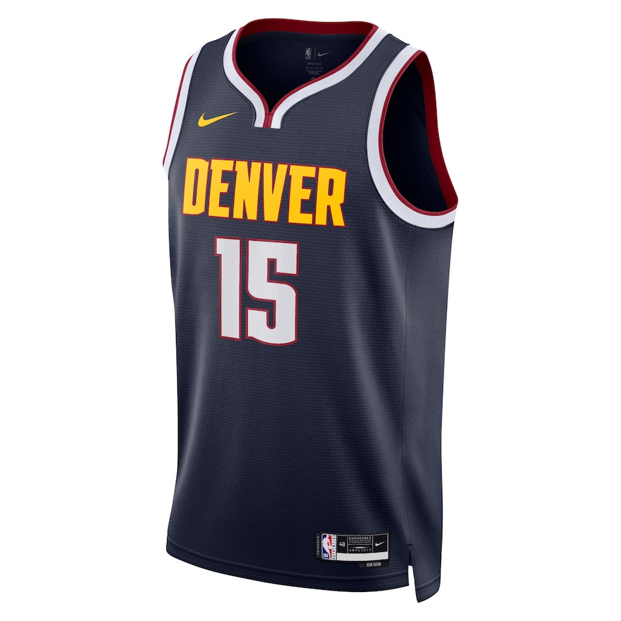 Alternative view of Nikola Jokić 15 Denver Nuggets Unisex Swingman Basketball Jersey - Icon Edition - Navy - JS903 