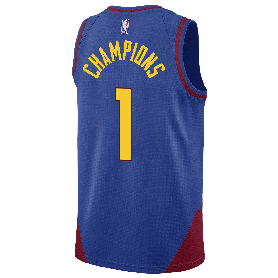 Alternative view of Nikola Jokić Denver Nuggets Superstar 2023 NBA The Final Champions Swingman Basketball Jersey - Blue - JS467 