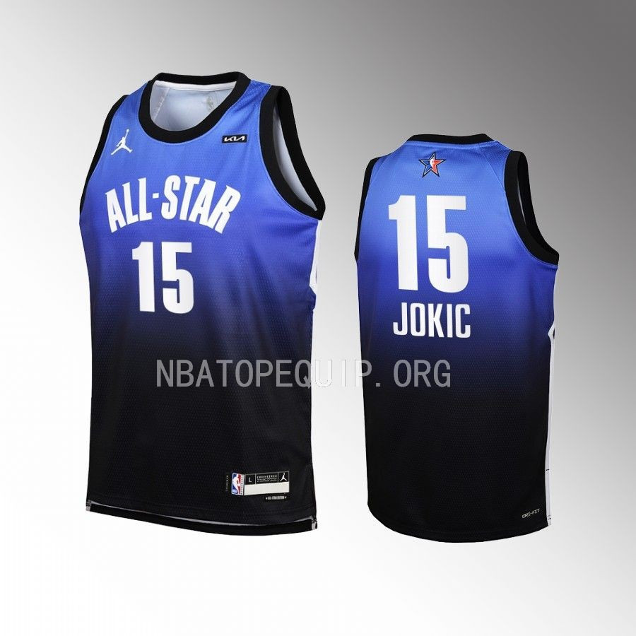 Alternative view of Nikola Jokic 15 Denver Nuggets 2023 NBA All-Star Men Basketball Jersey - Orange - JS675 