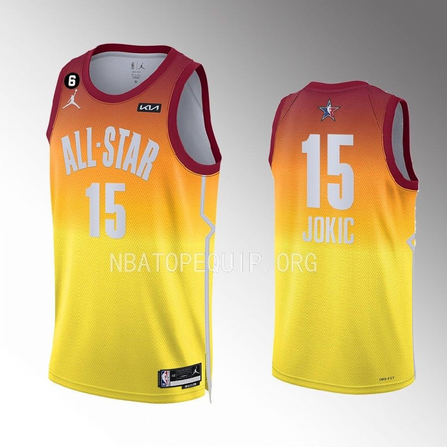 Nikola Jokic 15 Denver Nuggets 2023 NBA All-Star Men Basketball Jersey - Orange - JS675 
