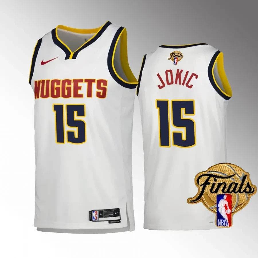 Nikola Jokic 15 Denver Nuggets 2023 NBA Finals Champions Edition Basketball Jersey - White - JS614 