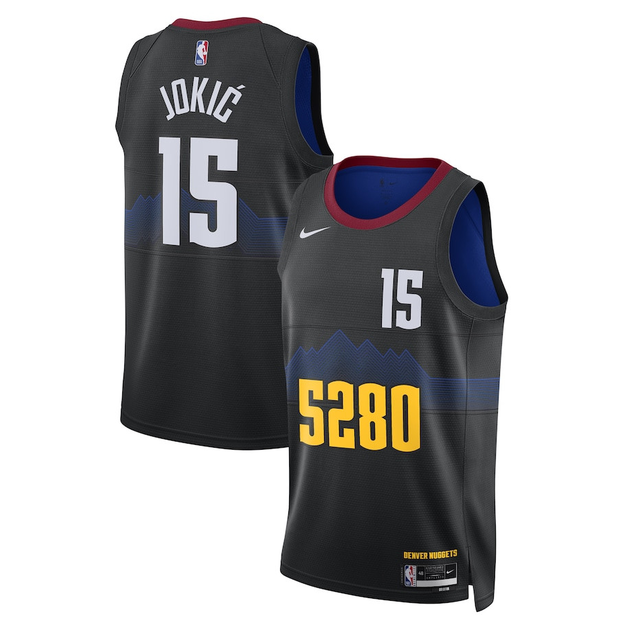 Nikola Jokic 15 Denver Nuggets 2023/24 Swingman Basketball Jersey - Black - City Edition - JS471 