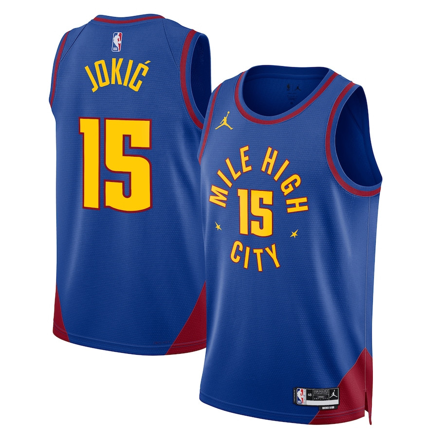 Nikola Jokic 15 Denver Nuggets Unisex Swingman Basketball Jersey - Statement Edition - Royal - JS386 