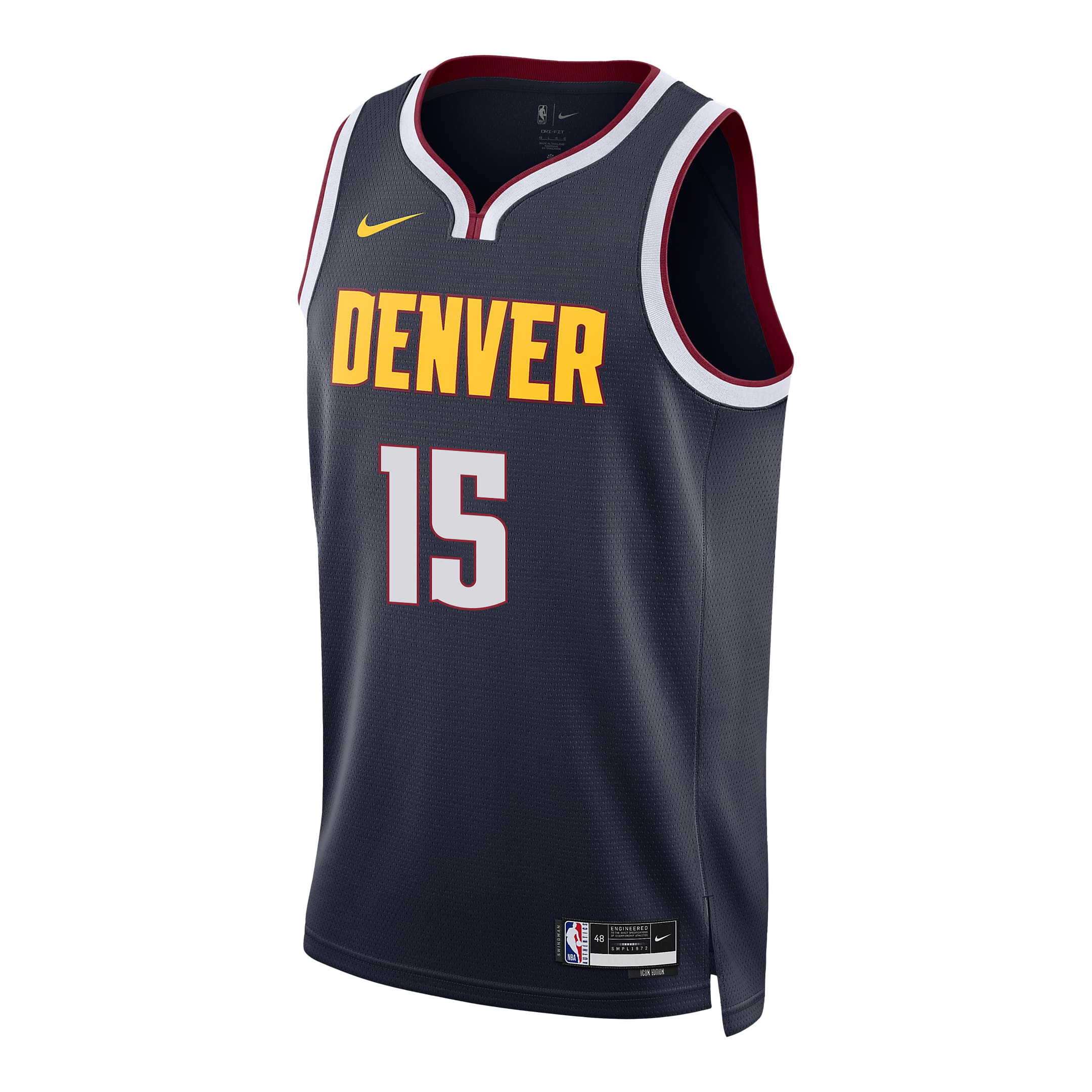 Alternative view of Nikola Jokic 15 Denver Nuggets Unpredictable Superstar 2023 NBA Champions Swingman Basketball Jersey - Black - JS407 