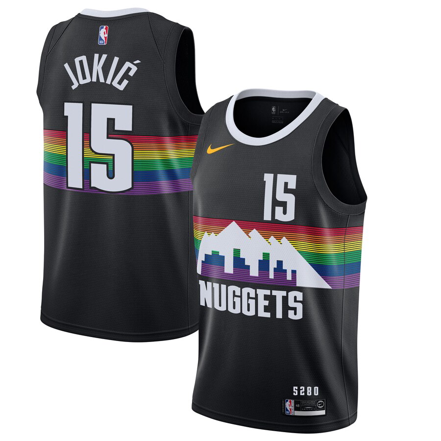 Nikola Jokic Denver Nuggets 2019/20 Finished Swingman Basketball Jersey Black - City Edition