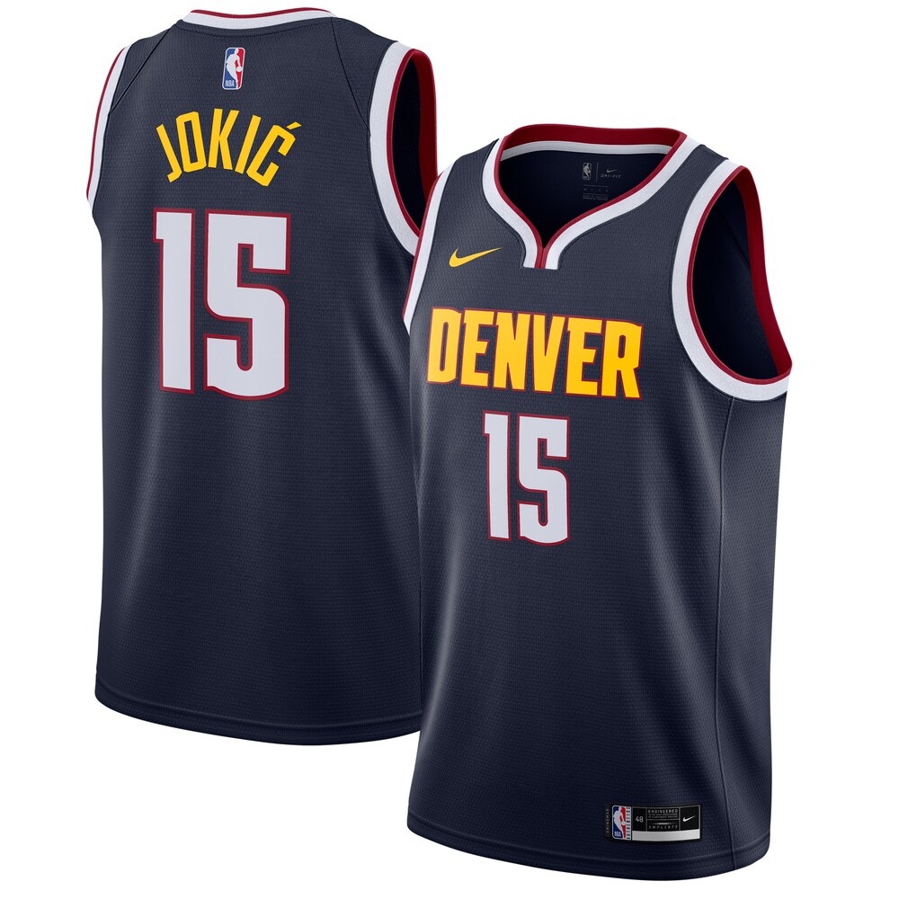 Nikola Jokic Denver Nuggets 2020/21 Swingman Basketball Jersey Navy - Icon Edition