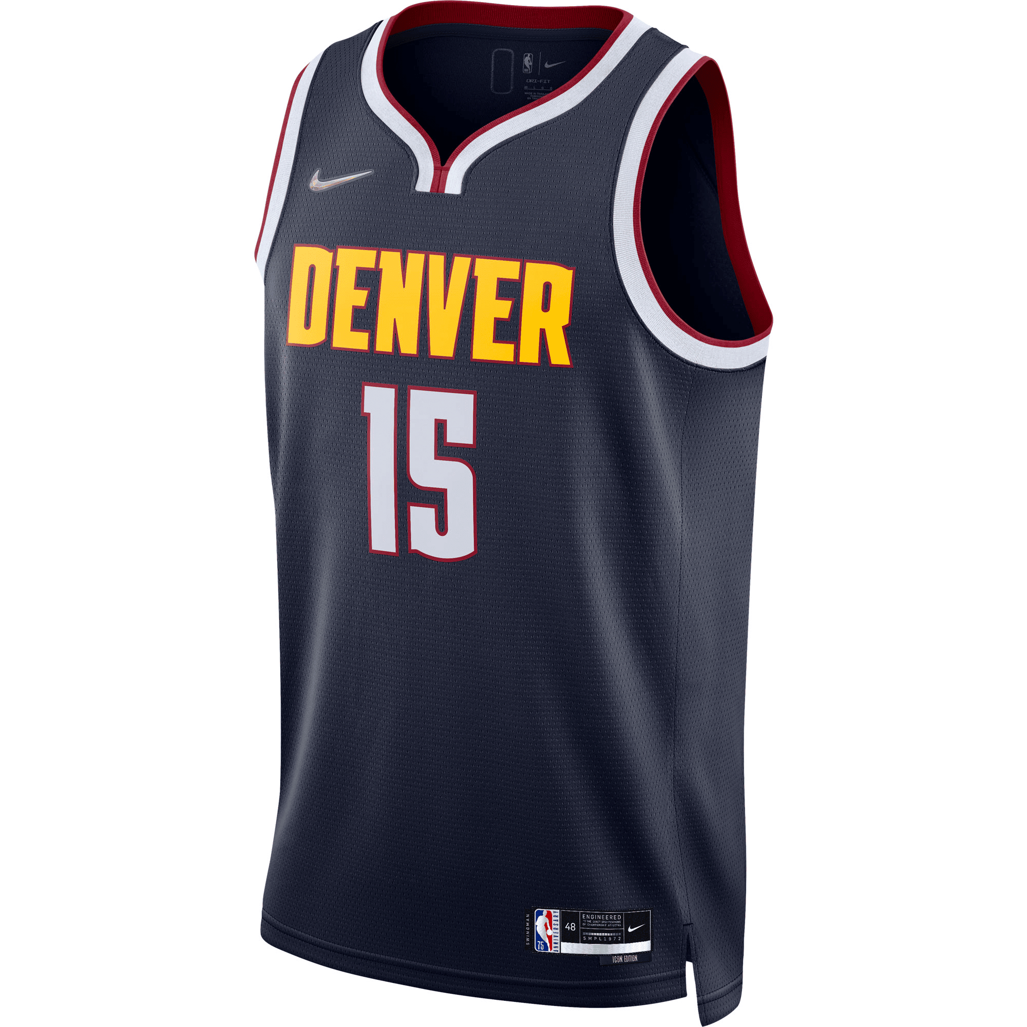Alternative view of Nikola Jokic Denver Nuggets Diamond Swingman Basketball Jersey - Icon Edition - Navy Basketball Jersey - JS931 
