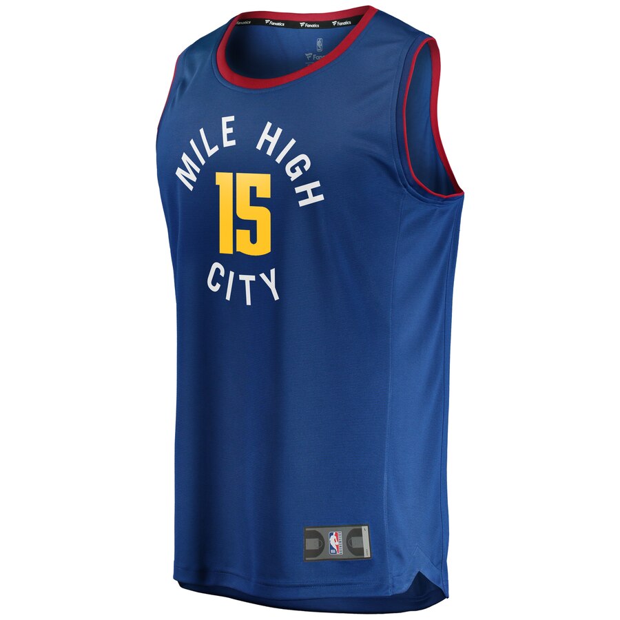 Alternative view of Nikola Jokic Denver Nuggets Fanatics Branded Fast Break Basketball Jersey - Statement Edition - Blue