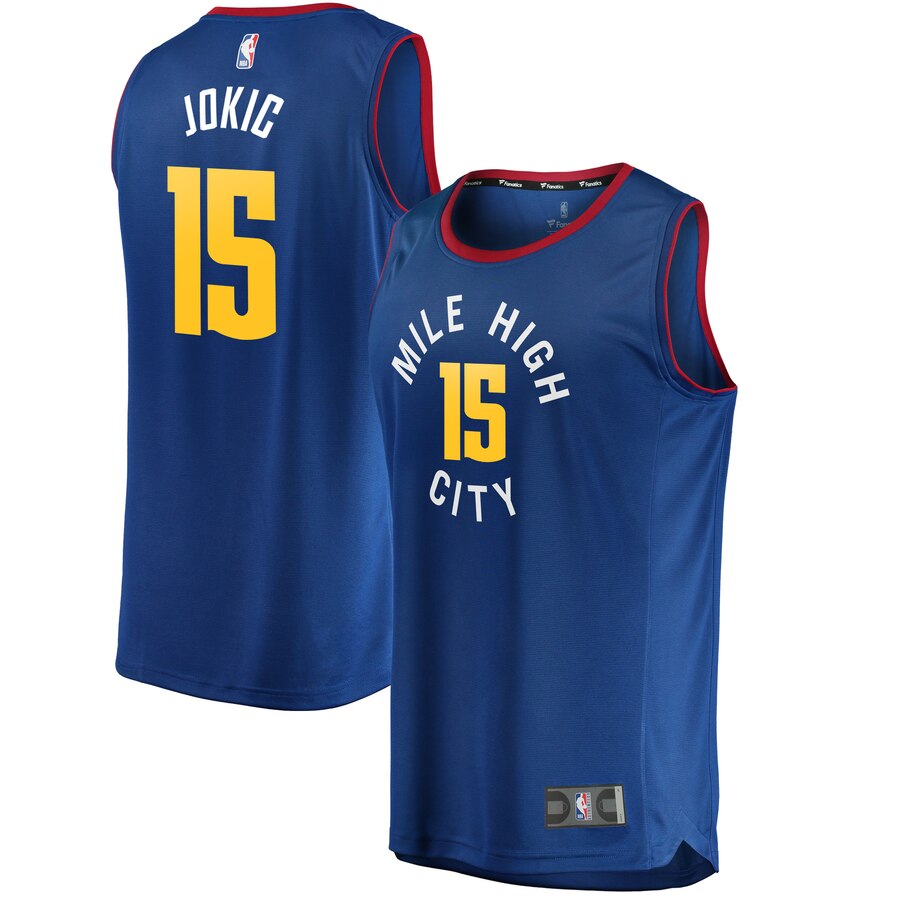 Nikola Jokic Denver Nuggets Fanatics Branded Fast Break Basketball Jersey - Statement Edition - Blue
