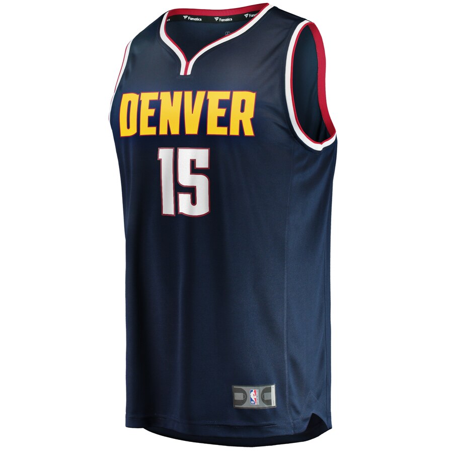 Alternative view of Nikola Jokic Denver Nuggets Fanatics Branded Fast Break Player Basketball Jersey – Icon Edition – Navy
