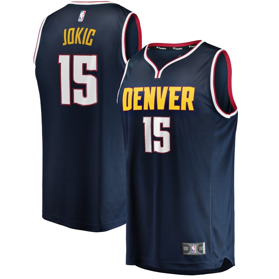 Nikola Jokic Denver Nuggets Fanatics Branded Fast Break Player Basketball Jersey – Icon Edition – Navy