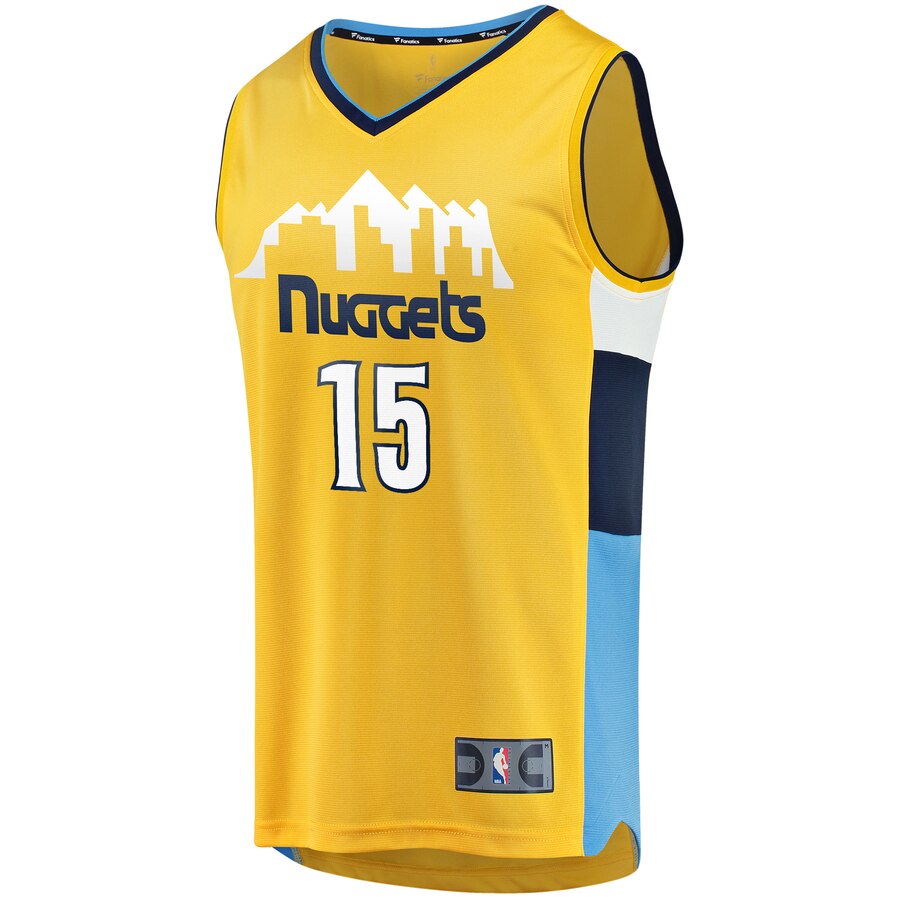 Alternative view of Nikola Jokic Denver Nuggets Fanatics Branded Fast Break Replica Basketball Jersey - Statement Edition - Gold