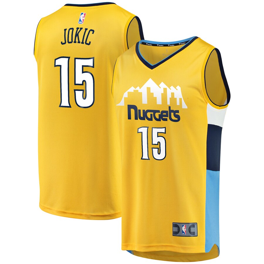 Nikola Jokic Denver Nuggets Fanatics Branded Fast Break Replica Basketball Jersey - Statement Edition - Gold