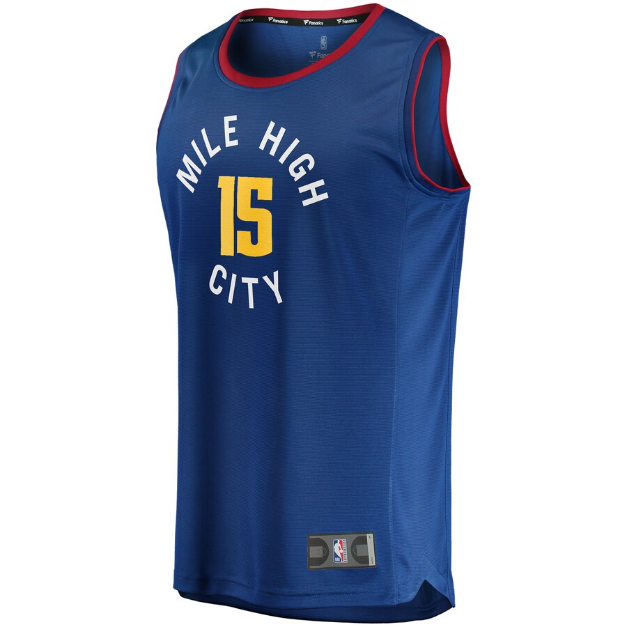 Alternative view of Nikola Jokic Denver Nuggets Fanatics Branded Fast Break Replica Player Basketball Jersey - Statement Edition - Blue