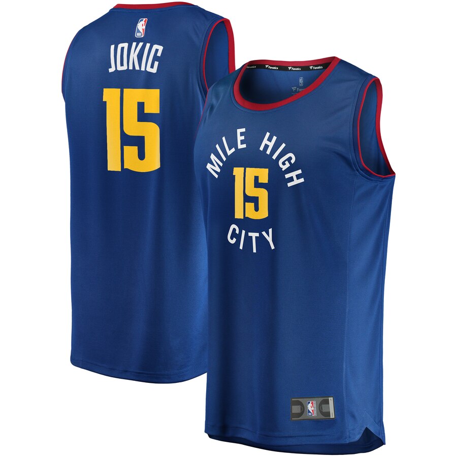 Nikola Jokic Denver Nuggets Fanatics Branded Fast Break Replica Player Basketball Jersey - Statement Edition - Blue