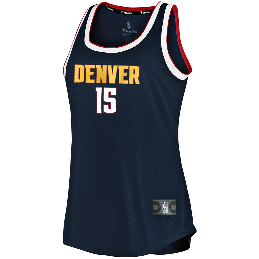 Alternative view of Nikola Jokic Denver Nuggets Fanatics Branded Women's 2019/20 Fast Break Team Tank Basketball Jersey - Icon Edition - Navy