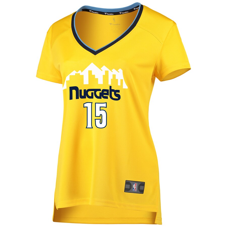Alternative view of Nikola Jokic Denver Nuggets Fanatics Branded Women's Fast Break Replica Basketball Jersey - Statement Edition - Gold
