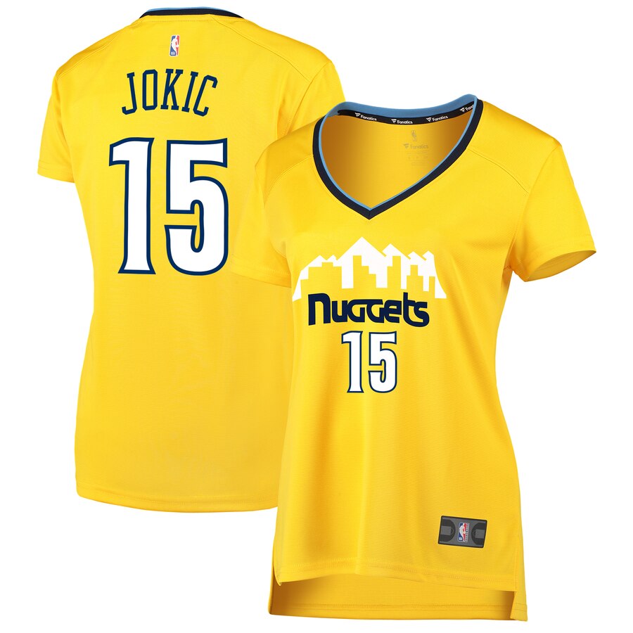 Nikola Jokic Denver Nuggets Fanatics Branded Women's Fast Break Replica Basketball Jersey - Statement Edition - Gold