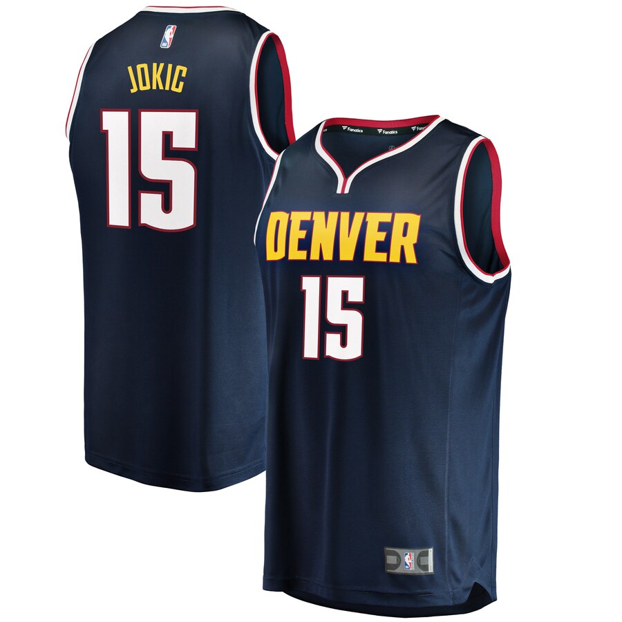 Nikola Jokic Denver Nuggets Fanatics Branded Youth Fast Break Replica Basketball Jersey Blue - Icon Edition